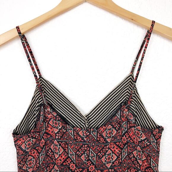 ASTR Geometric Maxi Dress Red Black S - Picture 7 of 7